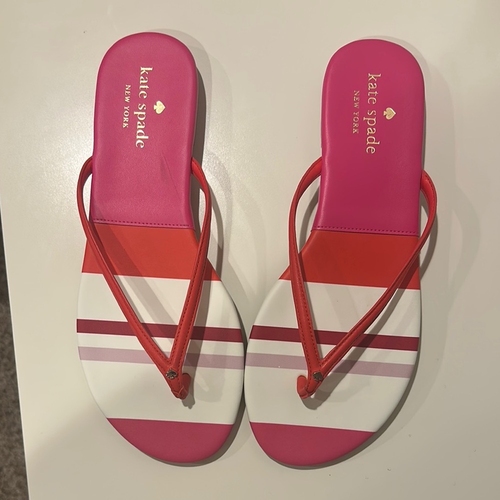 Kate Spade Pink and Red Sandals with Nautical Flair